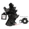 Призрак из смолы с фонарем Статуя посланника ада из смолы Скульптура для Хэллоуина Декорация сада и двора