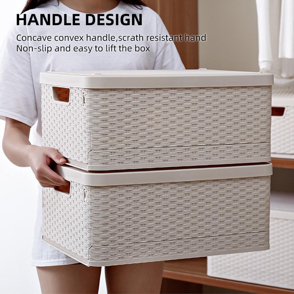 Белый складной ящик для хранения, водонепроницаемый контейнер-органайзер для ящика для хранения с двумя ручками,