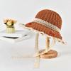 Cherry Embroidered Straw Fisherman Hat Lace Woven Bucket Hat Unique Women Sun Hat  Ladies
