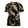 Мужская футболка с принтом дракона 3D с круглым вырезом и коротким рукавом, летняя футболка, модная, больших размеров, свободная, повседневная, трикотажная, спортивная футболка