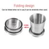 Portable With Keychain Stainless Steel Folding Coffee Handcup Telescopic Mug Collapsible Cup