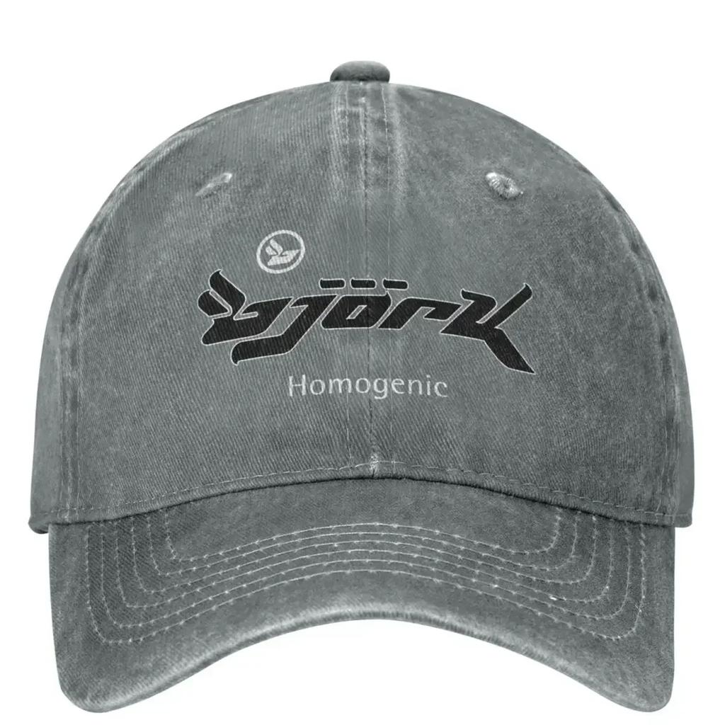 Casual Bjork Homogenic Logo Black White Baseball Caps Unisex Women Distressed Denim Snapback Hat Outdoor Running Golf