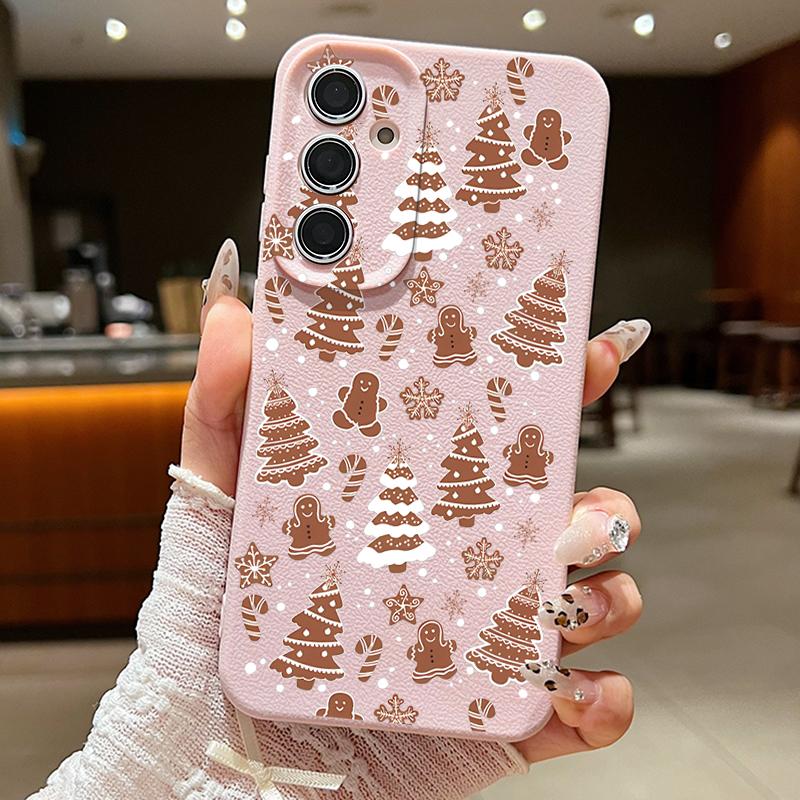 Мини-чехол с рождественской елкой для Samsung Galaxy S25 S24 S22 Ultra S23 FE A17 A56 A36 A26 A55 A16 A15 A25 A54 5G Мягкий чехол для телефона из ТПУ
