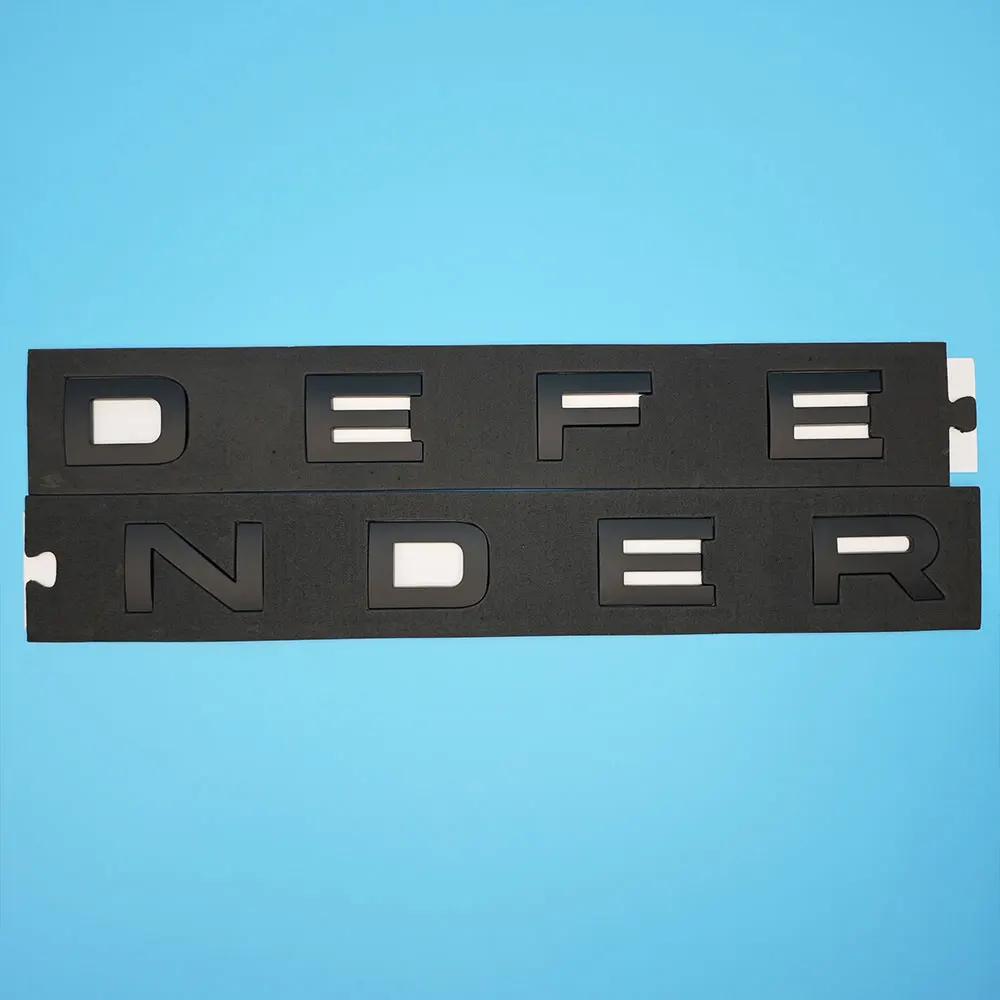 1pc 3D ABS Black Letters DEFENDER Badge Car Front Hood Bonnet Stickers Decals For Land Rover Defender Emblem Accessories FG3