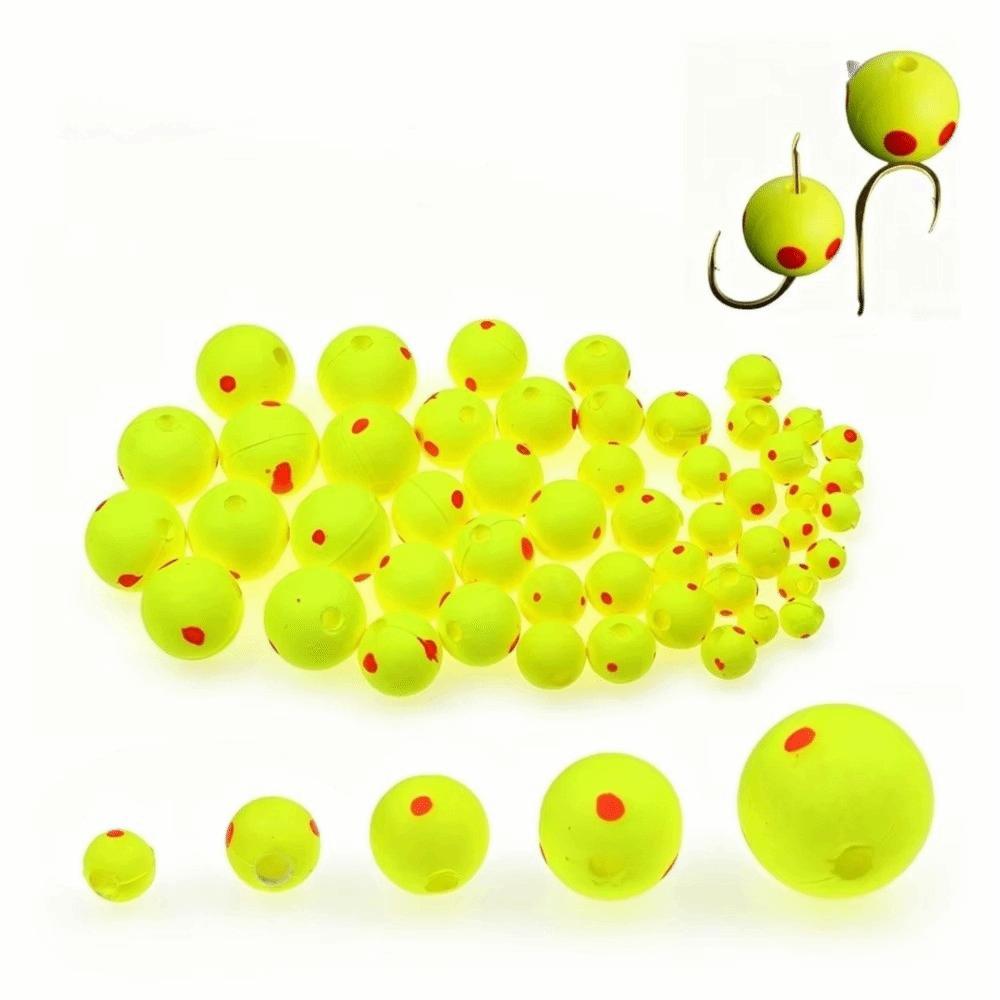50pcs High Buoyancy Fishing Floats Foam Balls Fishing Strike Indicator Fishing Beads Bottom Fishing