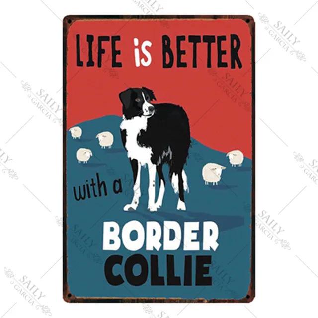 Dog Rules Metal Print Plates Lovely Bulldog Boxer Beagle Great Dane Metal Tin Sign Poster Vintage Pub Bar Sign Man Cave Plaques
