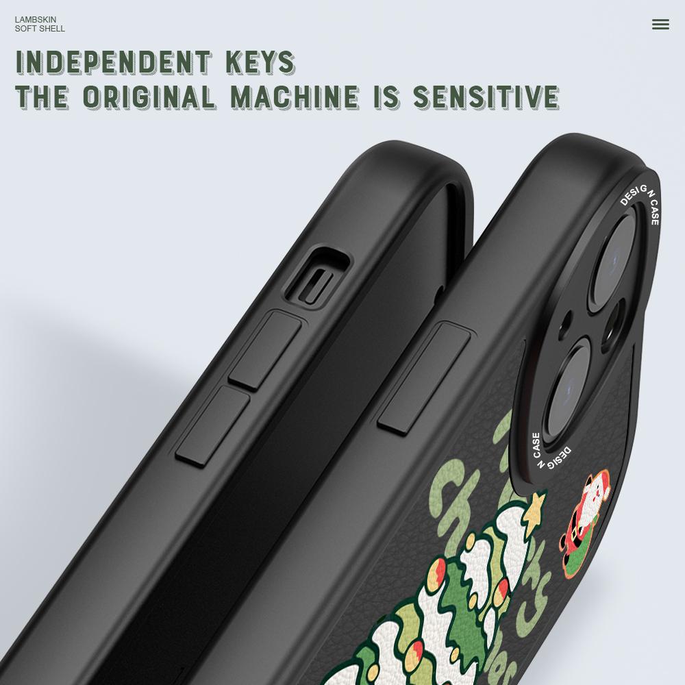 Тонкий кожаный чехол с рисунком «Рождественская елка» из искусственной кожи, чехол для телефона для Huawei Honor Infinix iPhone Vivo