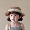 Summer Baby Straw Caps French Children Sun Hat Trendy Flower Lace Straw Hat  for Kids