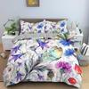 Комплект постельного белья с 3D-принтом и цветочным принтом, пододеяльник с застежкой-молнией размера Queen King, полноразмерный пододеяльник и наволочки из полиэстера