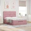 Cadre de lit ottoman - Maison Exclusive - 140x200 cm - Velours rose - Rangement hydraulique