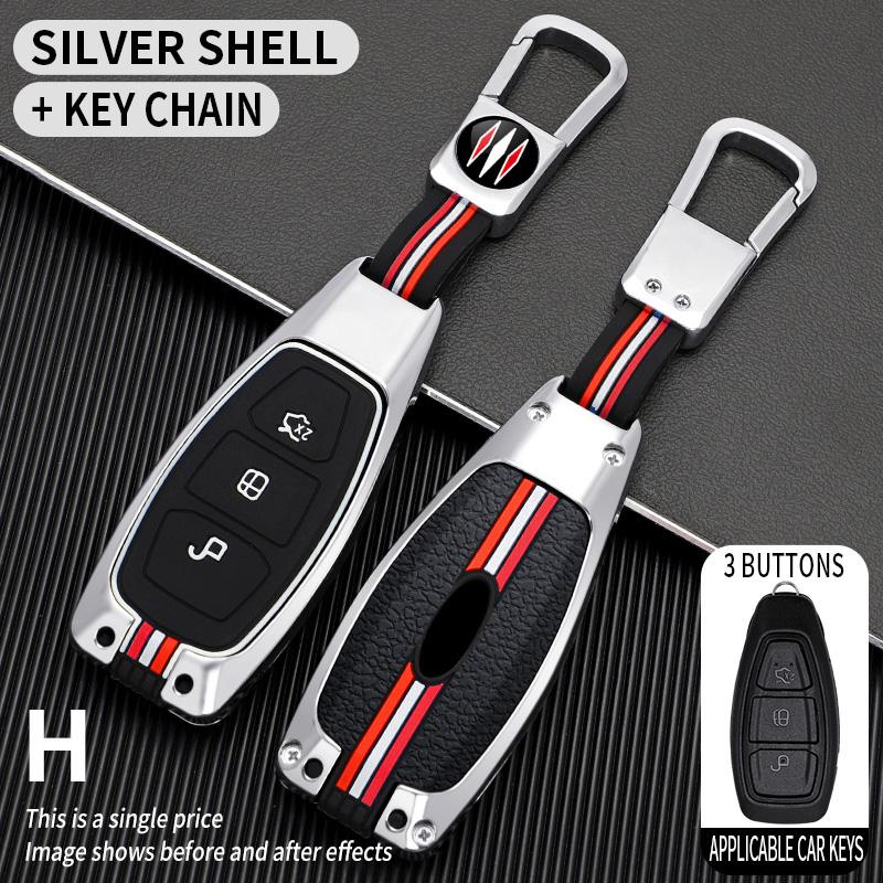 Zinc Alloy Car Key Case For Ford Focus 3 4 St Fiesta Fusion Kuga Ecosport Mondeo Mk3 Mk4 Protect Accessories