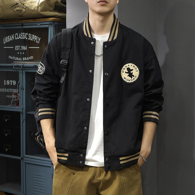 Мужская бейсбольная майка Ruffian Handsome, хлопковая куртка большого размера, американская мужская повседневная летная куртка