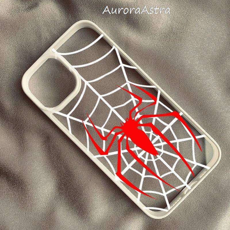 Gothic Spider Design Drop Resistant Phone Case for iPhone 17 Air 16 15 13 12 11 ProMax Pro Plus Transparent Slim Fit Bumper