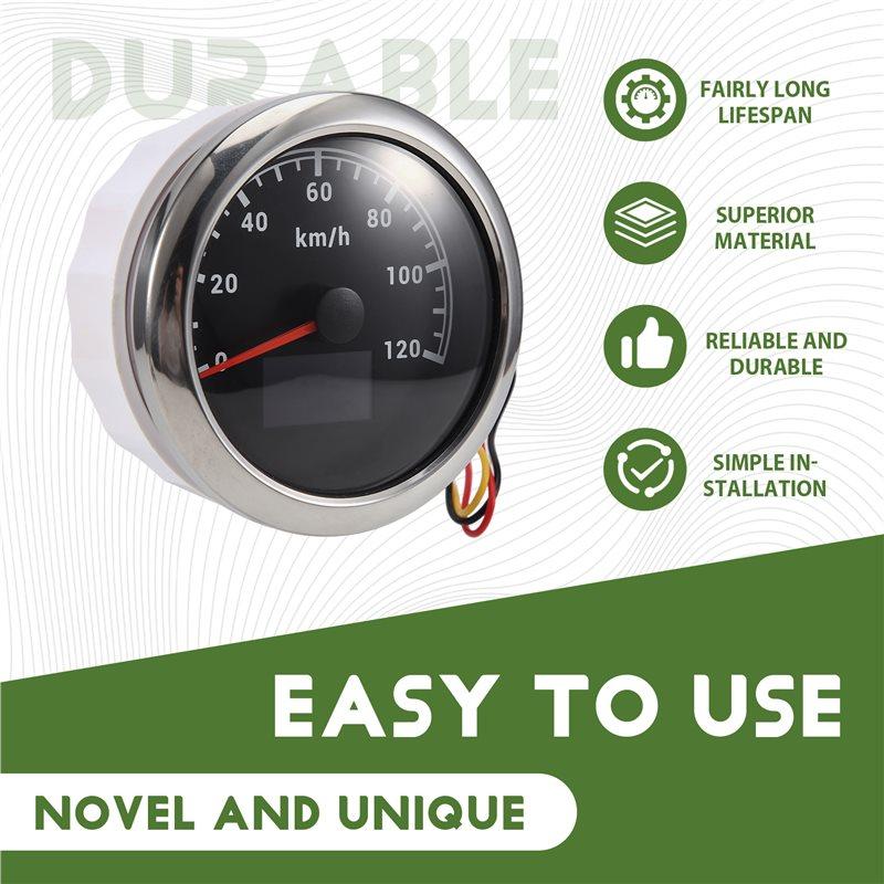A02Q-120Km/H GPS Speedometer With Antenna Meter COG TRIP Odometer For Car Boat And Motorcycles