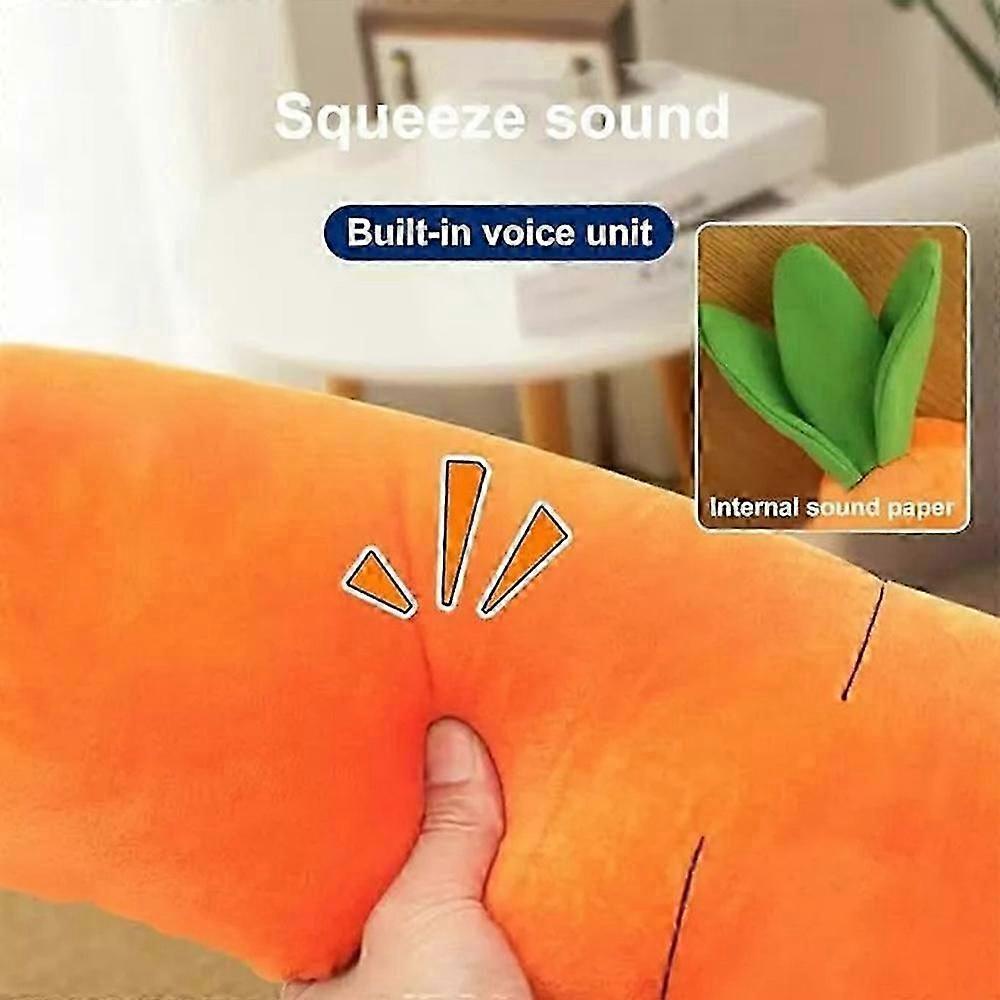 Mellow Dog Calming Carrot Toy for Pets Soft Squeaker Anxiety Relief Chew Plaything Stress Reducer Plush Animal Companion