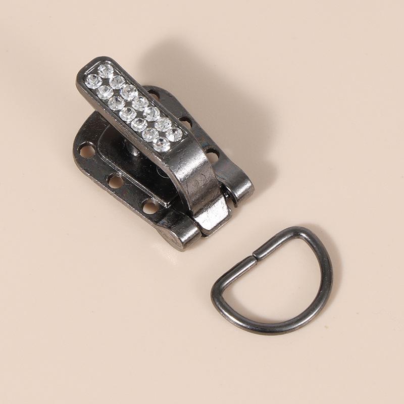 Высококачественный набор пуговиц и пряжки для шубы со стразами, с металлической кнопкой и застежкой "утиный клюв"