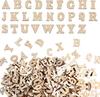 100 Pieces 15MM Mini Unfinished Wood Alphabet Letters and Wooden Numbers Blank Letters for Homemade Arts DIY Project
