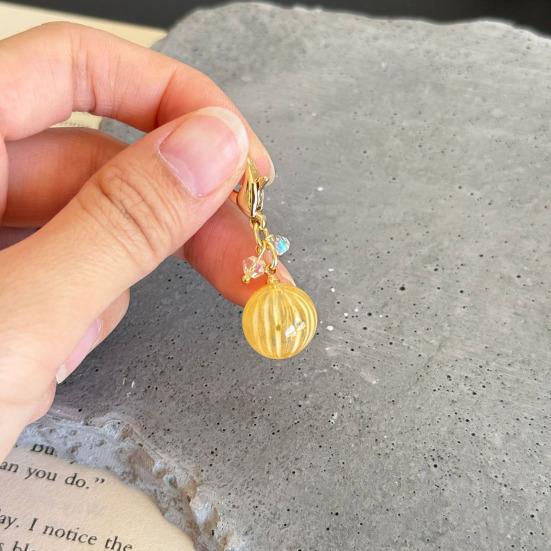 Keychain Pendant Easy to Use Mini Compact Translucent Texture Sugar Beads Design Keychain with Lobster Clasp Backpack Accessory