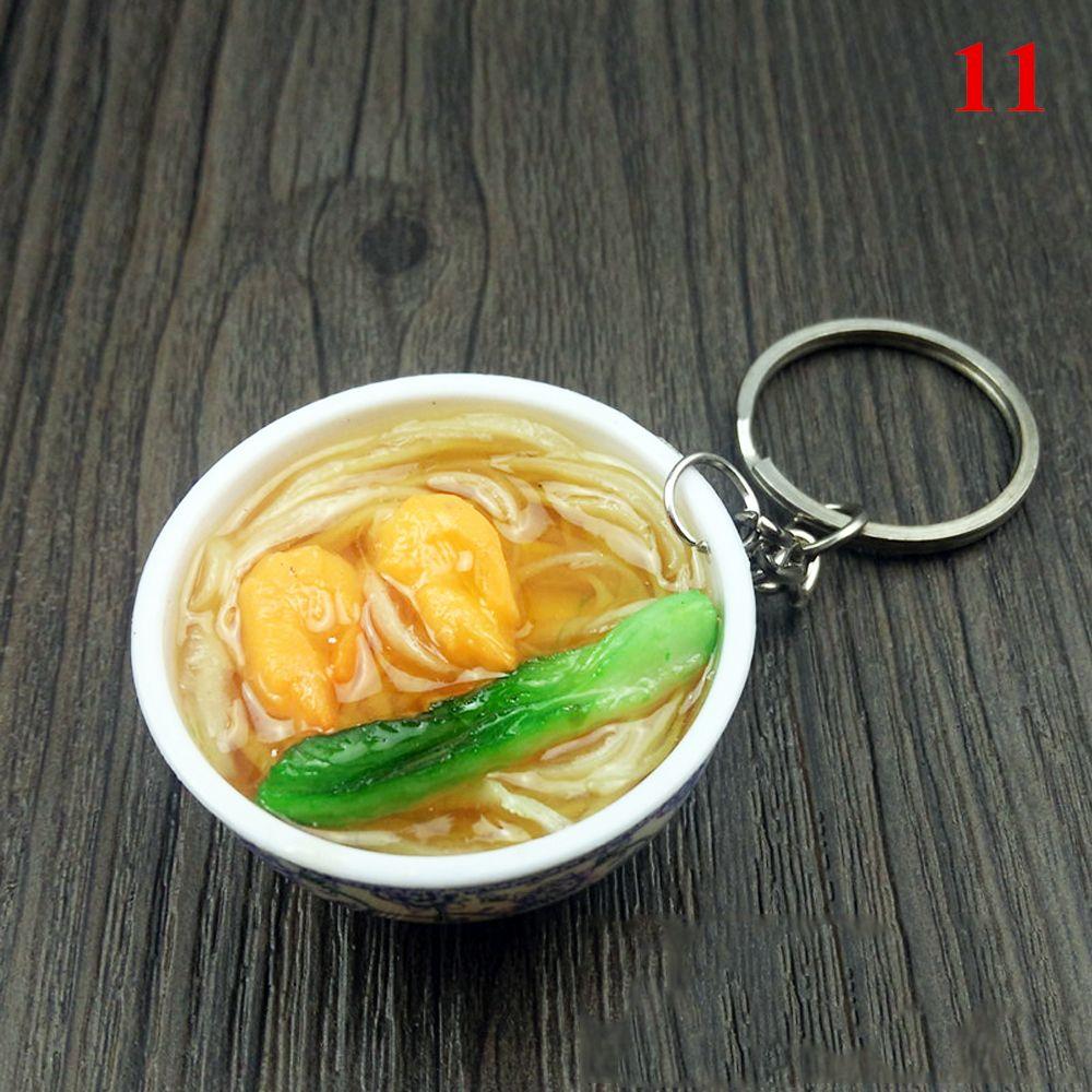 Buckle Mini Bowl Food Keychain Key Ring Simulation Chinese Food