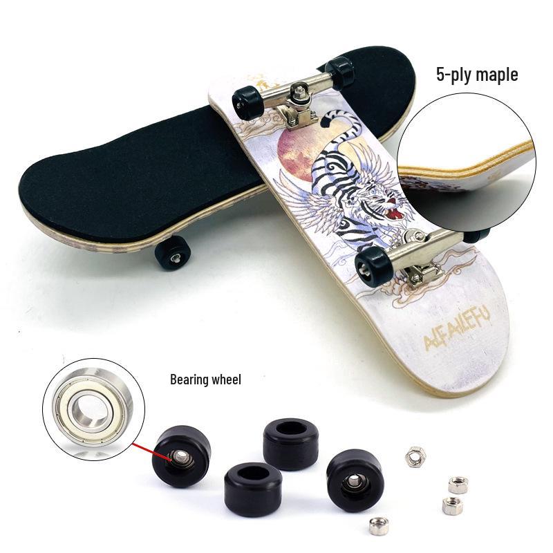Maple Double Kick Finger Skateboard Toy for Teens & Children