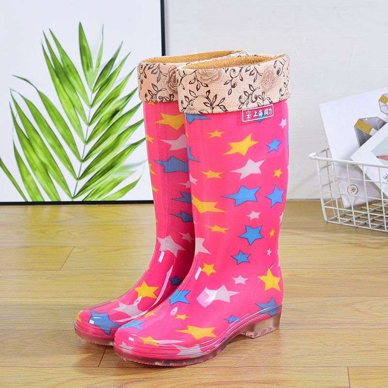 Кухонные водные сапоги высокие резиновые сапоги нескользящие и износостойкие пластиковые резиновые сапоги галоши водная обувь модная резиновая обувь дождевая обувь женские сум
