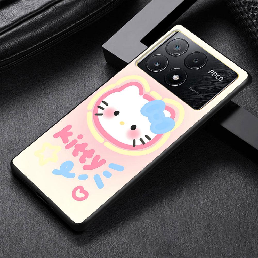 Hello Kitty Lovely Case for Xiaomi Poco M3 X3 NFC X5 M5s M4 Pro 5G F3 Black Silicone Soft Phone Cover Coque
