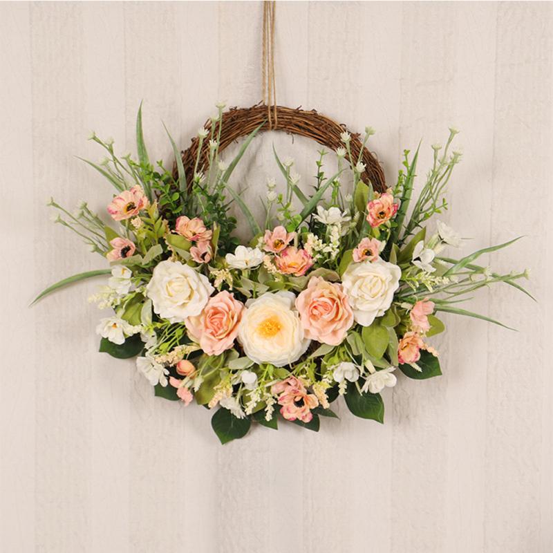 Artificial Wreath Simulation Garland Door Hanging For Wedding Home Christmas Decoration