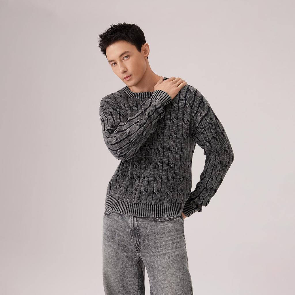 Levi's Мужской свитер Carmel с косами, цвет Phantom Black 0058W-0002