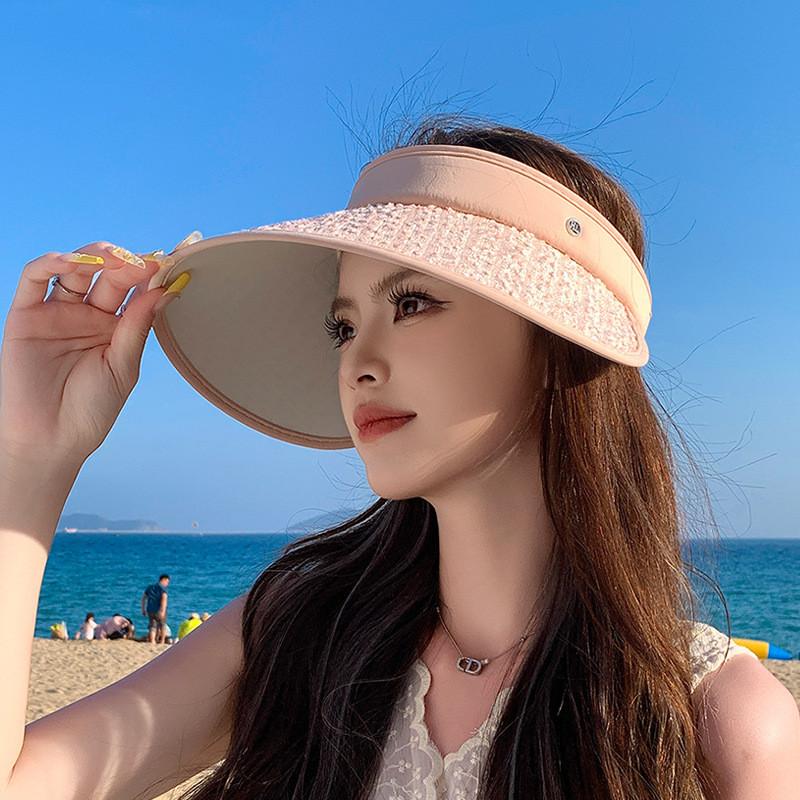 Summer Sunshade Uv Protection Wide Brim Hat With Large Faceshading Cap For Women Outdoors