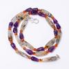Natural Green Rutile Quartz Amethyst Carnelian Smooth Beads Necklace 3-20 Mm 18" UB-8623
