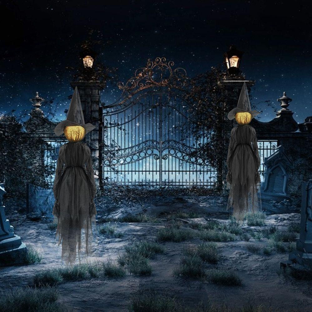 Sensor Party Decor Outdoor Halloween Decorations Screaming Witches Halloween Prop Light-Up Witches