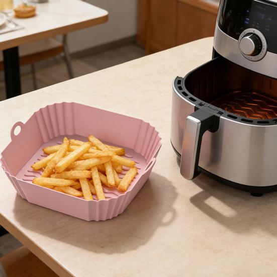 Силиконовая форма для аэрофритюрницы, многоразовая основа-коврик для аэрофритюрниц объемом от 3 до 5 фунтов, термостойкая, антипригарная, замена пергаментной бумаги
