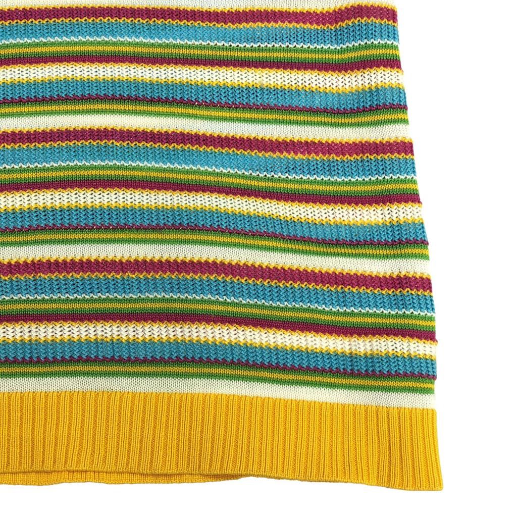 Yves Saint Laurent Кардиган женский вязаный хлопковый с длинным рукавом, узор старой границы 90-х, б/у