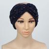 Повязка на голову Мягкая шерстяная вязаная повязка на голову с разноцветными точками Бархатная подкладка Теплая Дышащая Эластичная резинка для волос Аксессуары для волос