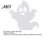 White Ghost Figurine for Home Cute Halloween Wooden Table Sign, Spooky Standing Decorative Entryway Block Sign Holiday Tiered Tray Centerpiece, Indoor