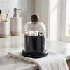 Retro Swab Toothpick Holder Plastic Clear Dome Lid Dental Floss Case with Base Dust-proof Cotton Swab Jar Living Room