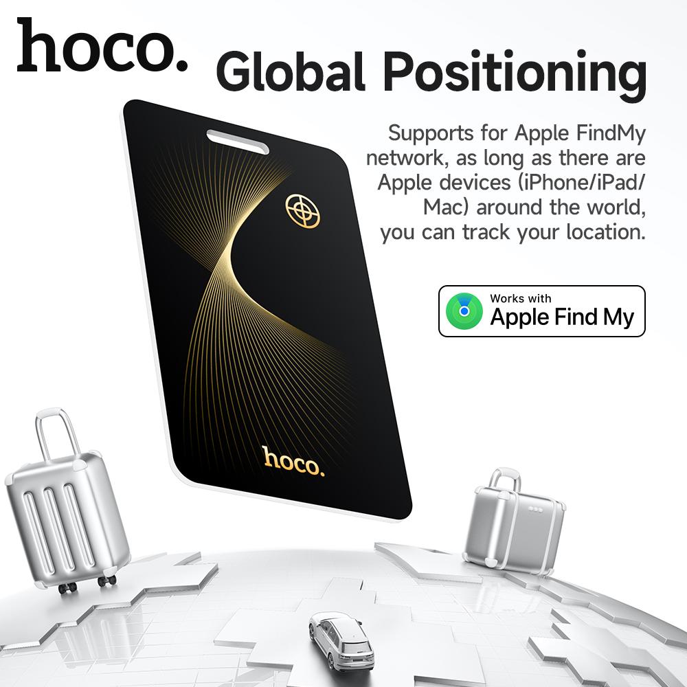 HOCO Умное устройство-трекер от потери Кошелек Ультратонкая GPS-карта местоположения Беспроводная зарядка IP68 Водонепроницаемый Для iPhone Find My Tag