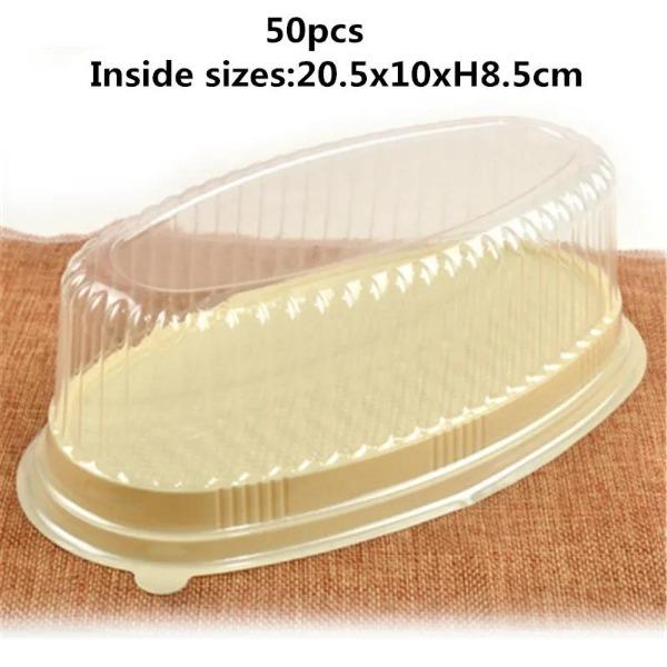 Золотисто-черная прозрачная овальная пластиковая коробка для упаковки мусса для торта, кекса, сыра, пирожных, крема, контейнера, чехла для свадебных торжественных случаев