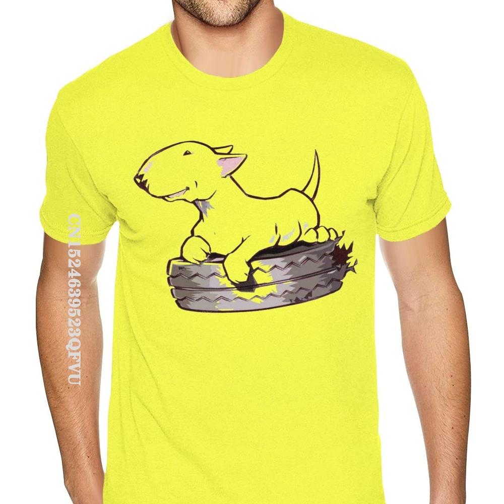 Забавная футболка с изображением бультерьера на борту, хлопок для парня, маленький размер, кавайная футболка, эстетические майки