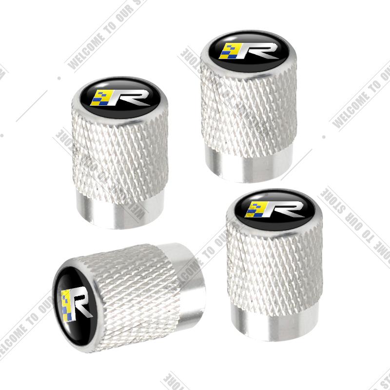Car CNC Aluminum R Design Sweden Flag Emblem For Volvo XC40 V90 S60 S80 S90 XC60 XC90 4pcs Tire Valve Air Port Stem Cover Caps