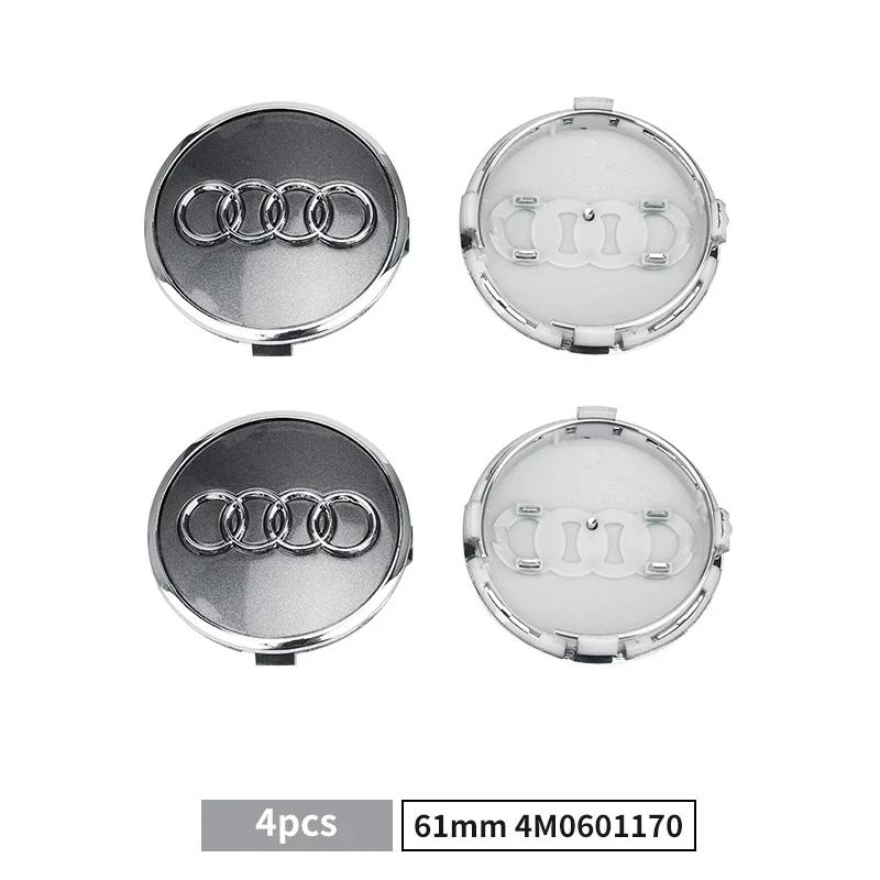 For Audi A5 60/61/68/69mm Badge Car Wheel Center Hub Cap Covers Auto Rim Cover For Audi A8 A5 A6 C5 C6 C7 A7 A1 A3 A4 B5 B6 B7 Q3 Q5 Q7 TT