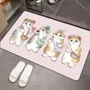 Cat Soft Diatom Mud Water Absorption Non-slip Bathroom Floor Mat Toilet Porch Dirt-resistant Foot Mat