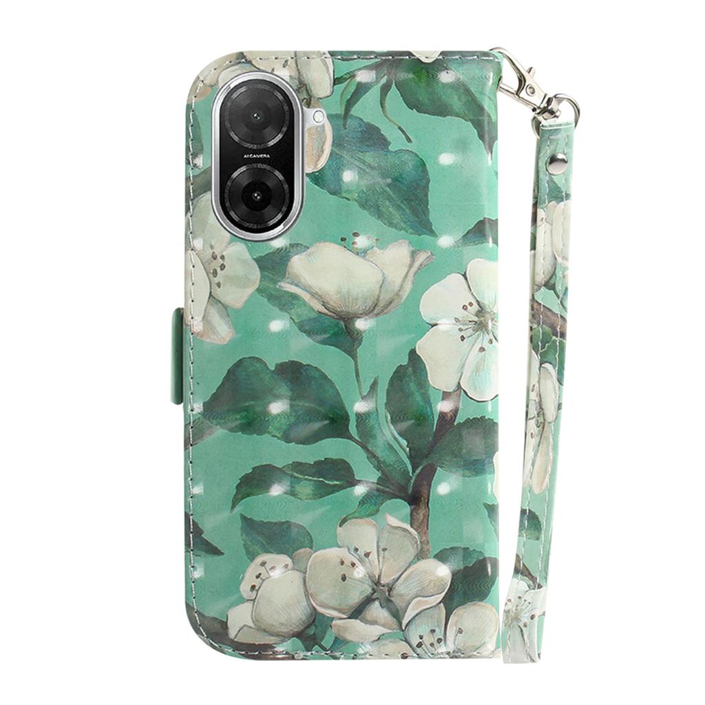 For Xiaomi Redmi A5 4G (171.7mm)/Poco C71 4G Case Pattern Printing Leather Wallet Phone Cover with Wrist Strap