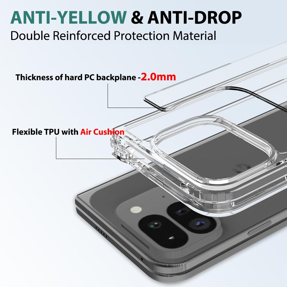 Прозрачный противоударный чехол для телефона Google Pixel 9 Pro Fold TPU+Arcylic Прозрачная задняя крышка для Pixel 9Pro Fold Shell