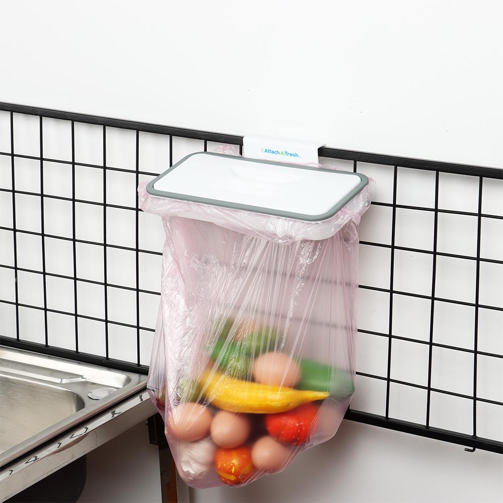 Bag Carrier Rubbish Bag Holder Attach-A-Trash Hanging Kitchen Waste Bin Cupboard Rubbish Bracket