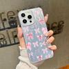 Для iPhone 16 Pro Max 15 Pro 14 13 12 11 чехол для телефона с бантом и цветочным узором блестящий тонкий ударопрочный TPU прозрачный мягкий край жесткий PC задняя крышка
