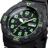 Casio Стандартные кварцевые часы MRW-200H-2B3V / -200H-3BV Мужские Зеленовато-голубой циферблат / Черный и Лаймово-зеленый [Импортные]