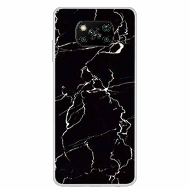 Чехол для Poco X3 Pro X3 NFC 6.67" Прозрачный Мраморный Мягкий ТПУ Силиконовый Задний Чехол для Телефона Xiaomi Poco X3 NFC Ударопрочный Fundas