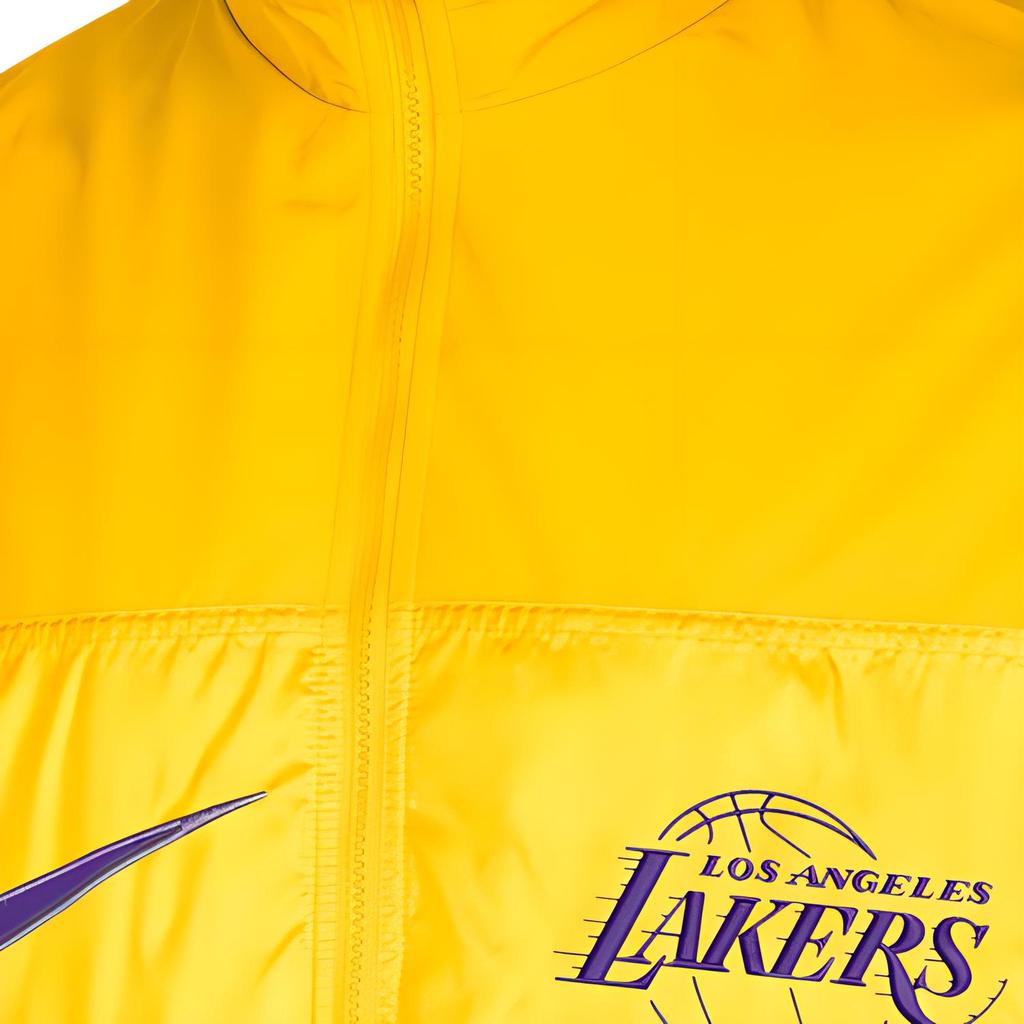 Nike Los Angeles Lakers Courtside Logo Print Patchwork Stand Collar Jacket Men Jacket Amarillo-Yellow DR9192-728