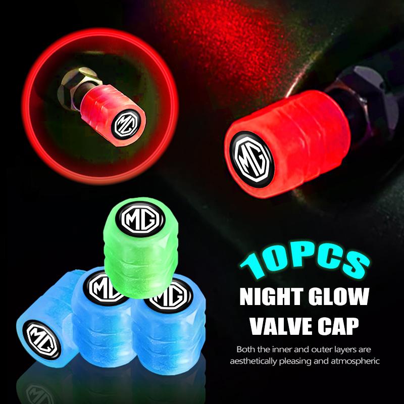 For MG Luminous Tire Valve Cap Car Wheel Hub Glowing Cover Auto Accessories RX5 RX8 350 550 6 3 5 7 ZR ZS HS GS GT Hector XX333